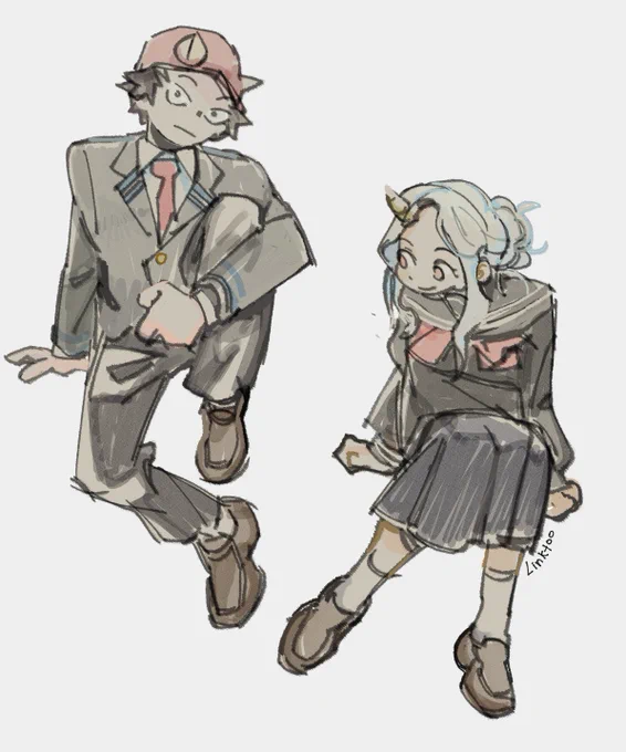 eri and kota and their matching horns... #bnha #mha 