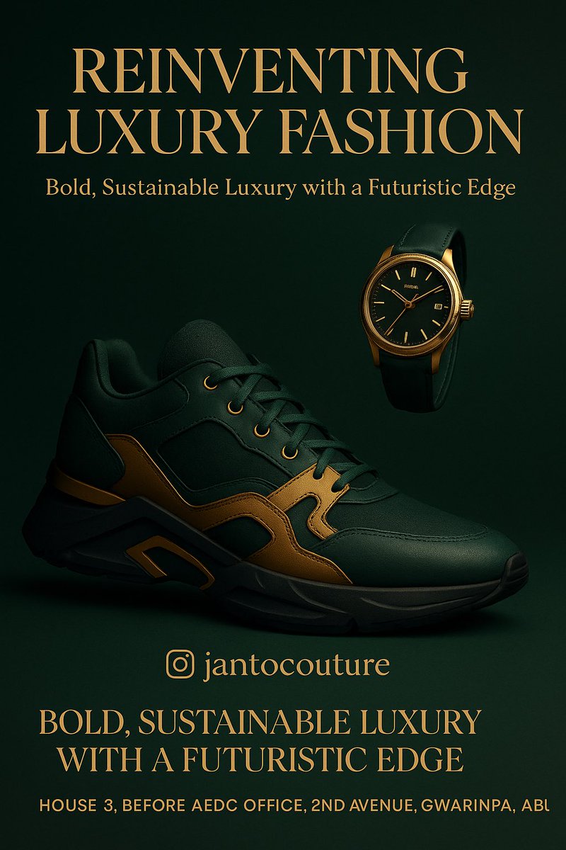 Visit us today:
📍 House 3, before AEDC Office, 2nd Avenue, Gwarinpa, Abuja
#JantoCouture #GwarinpaFashion #LuxuryInAbuja #AbujaStyle #SustainableFashion #Menswear #LuxuryAccessories