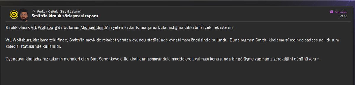 Bizim kiraya yolladığımız sağ beki kaleci oynatıyor oe