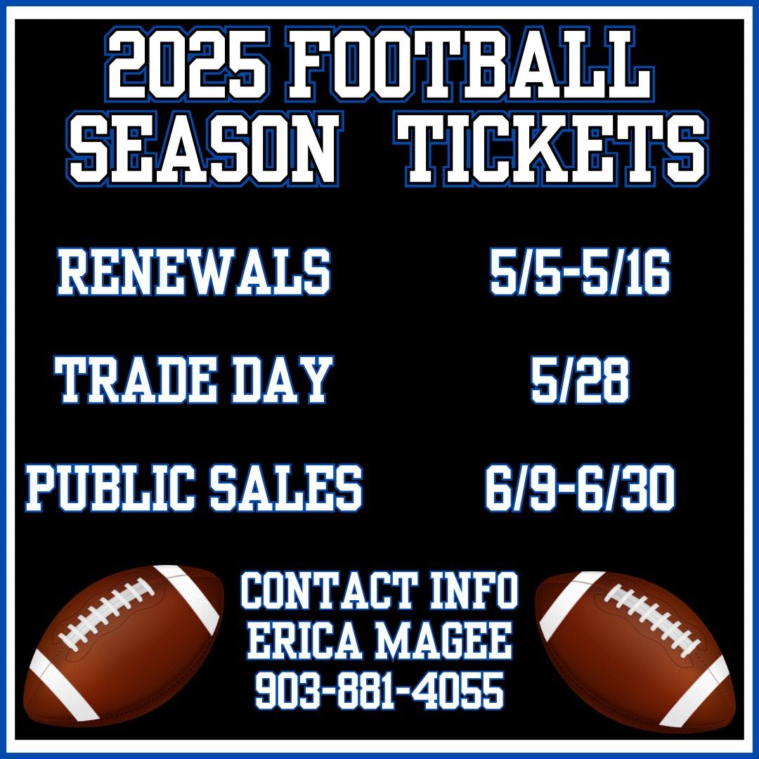 It's time to start thinking about another LINDALE EAGLE FIRST DOWN and purchasing those season tickets for the 2025 football season! Check the poster for dates on renewing or trading your current seats and/or purchasing season tickets to cheer on your Eagles 🦅