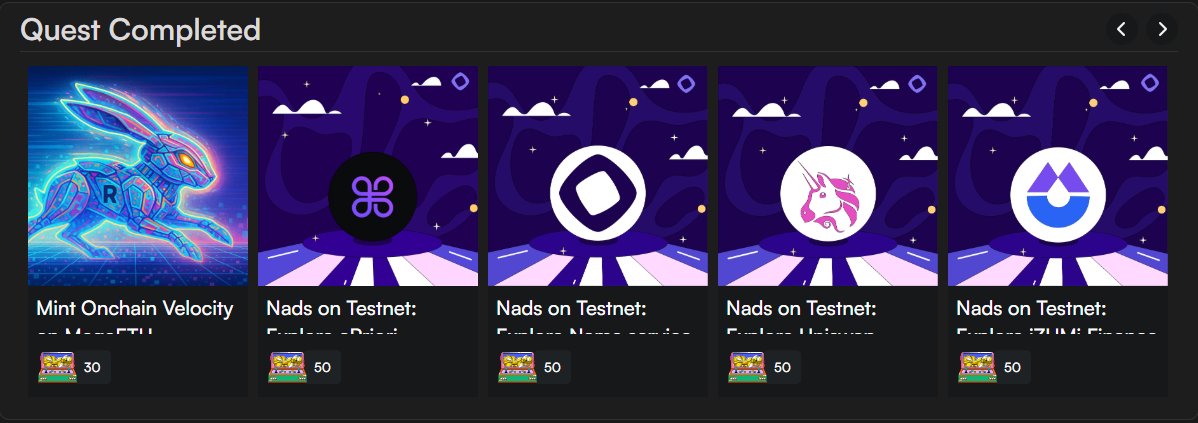 K_Trader_Crypto's tweet image. GM✋
📢Superboardで、MonadとMegaETHのQuestやってますよ
superboard.xyz/quests/mint-on…

TX稼ぎや、エコシステム探索できるので楽なやつ発見できますよ😆

あと、Monad推奨のこれは触っとかないといけないですね⇩
@MagicEden : NFTマーケットプレイス
@KuruExchange : オンチェーンCLOB
@LFJ_gg :…