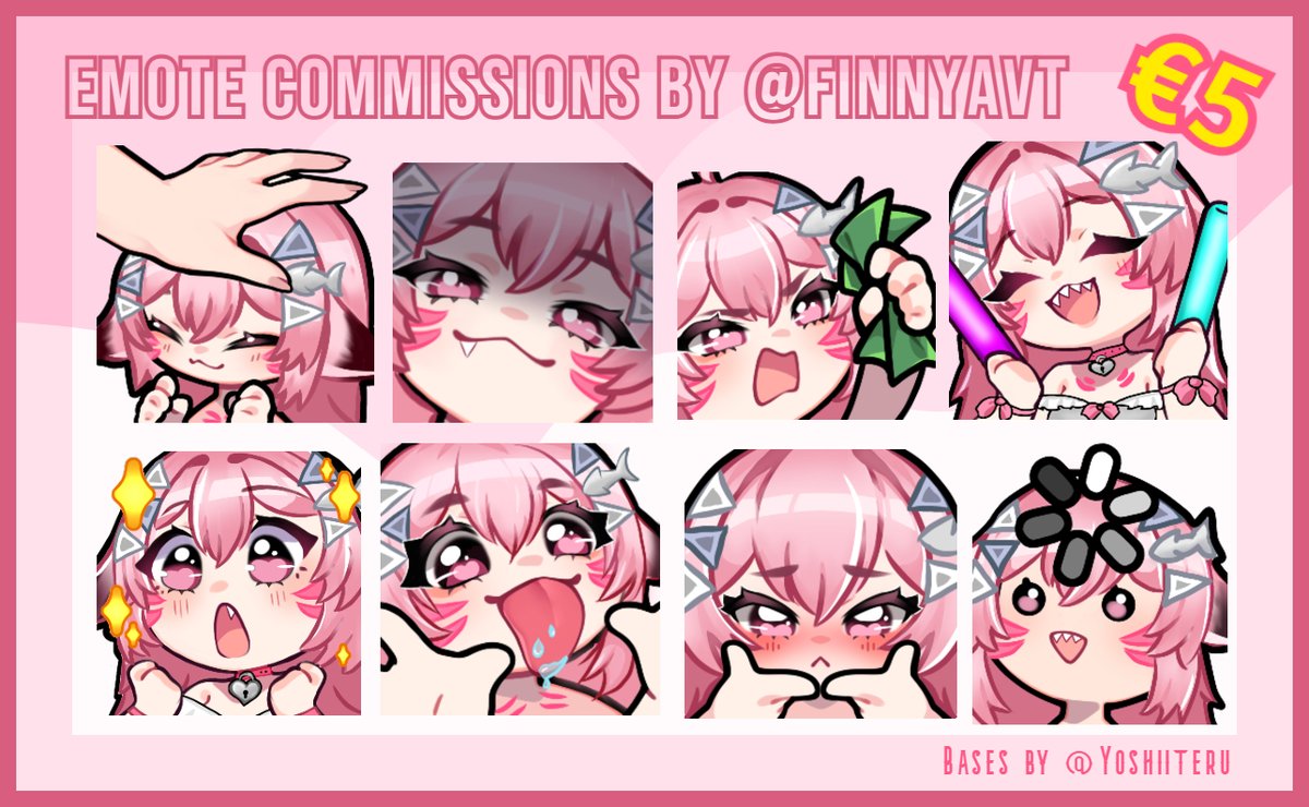 FinnyaVT's tweet image. I'm doing emote commissions!!✨
Do any of you have a spare VGEN code?~🩷

Price for now will vary between 5-10$ per emote!
( I have a BUNCH of bases to choose from! :3 )