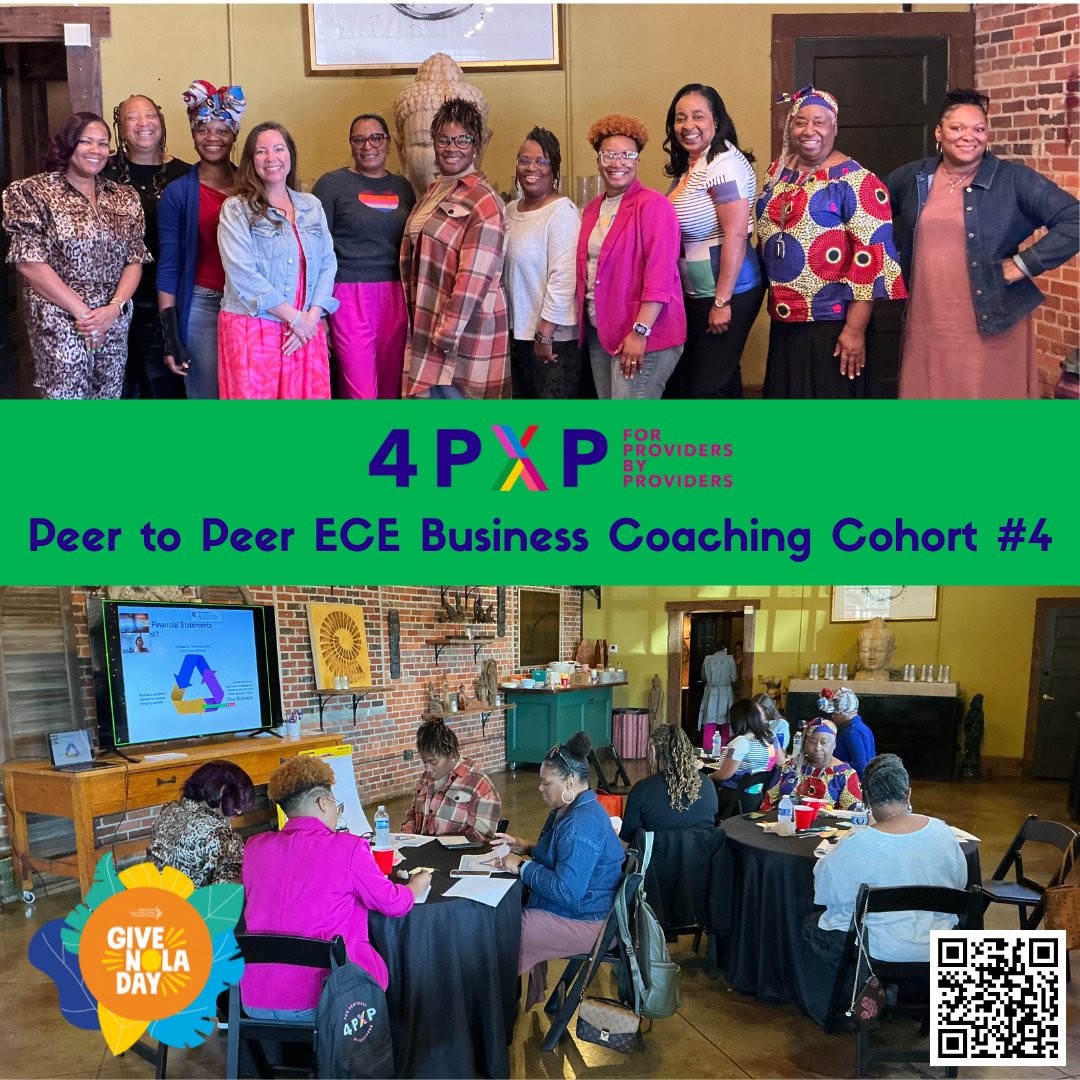 For Providers By Providers (@4pxp_) on Twitter photo “Joining <a href="/4PXP_/">For Providers By Providers</a> has been a complete game-changer for me and my early childhood education businesses.” — Lametress Rodgers
Early giving is open now through May 6! Support 4PXP’s Peer-to-Peer ECE Business Coaching Cohort this #GiveNOLADay!
👉 Donate Now: givenola.org/organization/4… “Joining <a href="/4PXP_/">For Providers By Providers</a> has been a complete game-changer for me and my early childhood education businesses.” — Lametress Rodgers
Early giving is open now through May 6! Support 4PXP’s Peer-to-Peer ECE Business Coaching Cohort this #GiveNOLADay!
👉 Donate Now: givenola.org/organization/4…