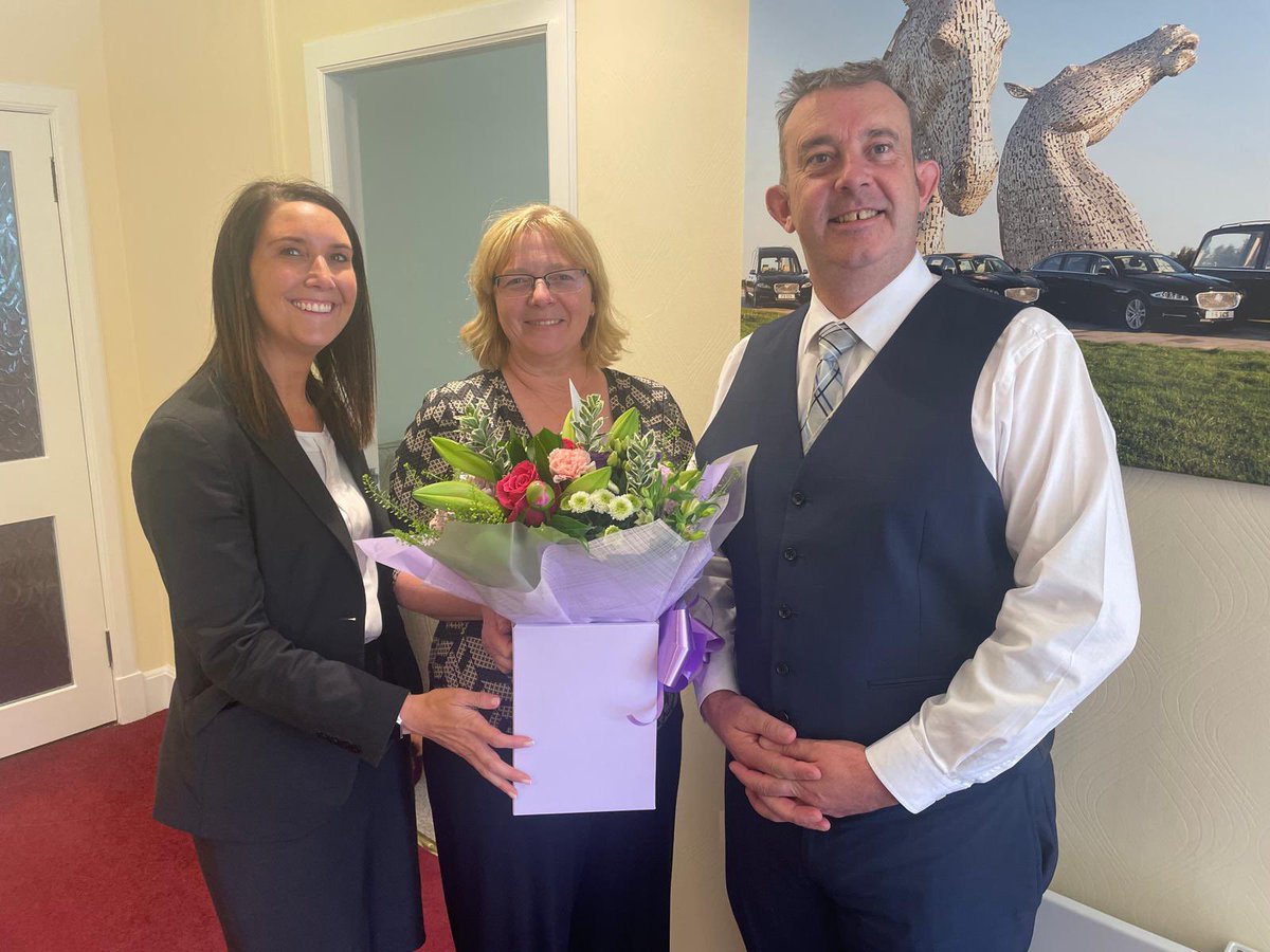 Today we celebrate our Funeral Administrator, Sharon Gentleman. 
Sharon has been looking after our bereaved families across Forth Valley for 25 years. We would like to thank her for all that she continues to do, to ensure that our families are supported in the best possible way.