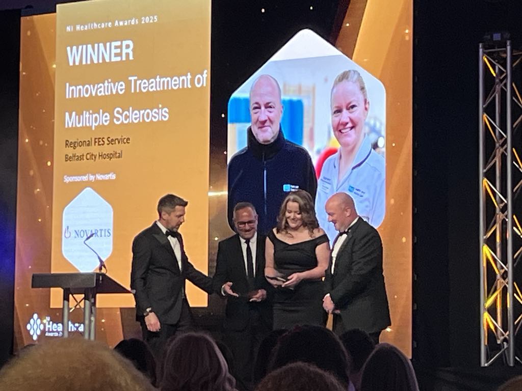 On #MSAwarenessWeek, proud to work with the absolute best Health Care Professionals in MS in Northern Ireland and thrilled our wee <a href="/BelfastTrust/">Belfast Trust</a> FES Service won the <a href="/Novartis/">Novartis</a> Award for Innovative treatment of MS at the #NIHealthcareAwards #NIHA25 tonight