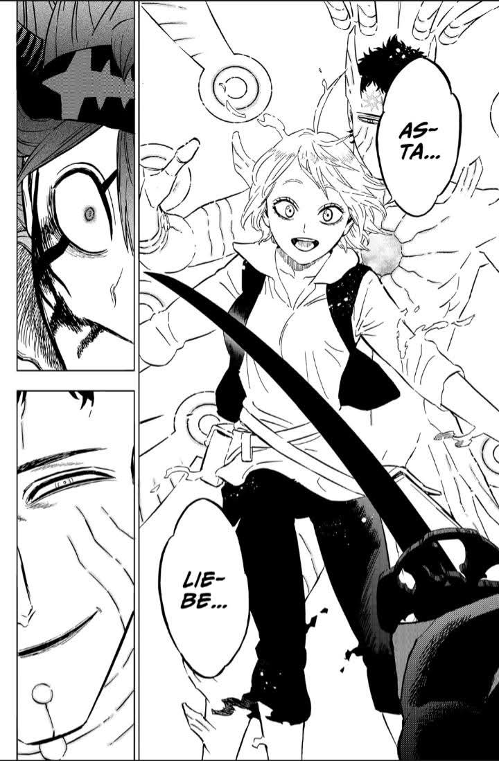 Chrisalyssen's tweet photo. Fue lo primero que se me vino a la mente al ver eso (después de sorprenderme y gritar como fangirl)
#BlackClover #BC379 #BCSpoiler #BlackClover380 #Blackcloverfanart #blackclovermanga #Asta #Liebe https://t.co/4Tq8DxI45T