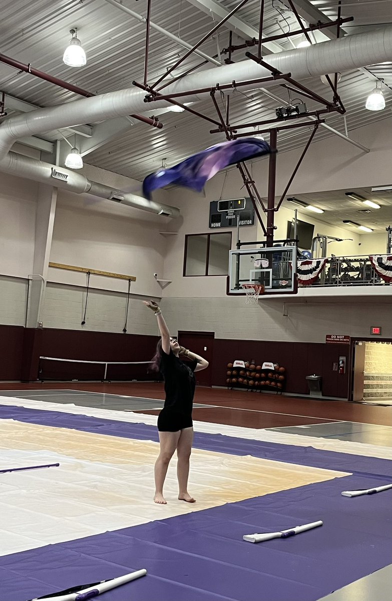 GJSDMusic's tweet photo. GJHS Indoor Guard in prep work for prelims tomorrow ☔️ #itendswithus @GJSDnews https://t.co/qpXF4iCVNA