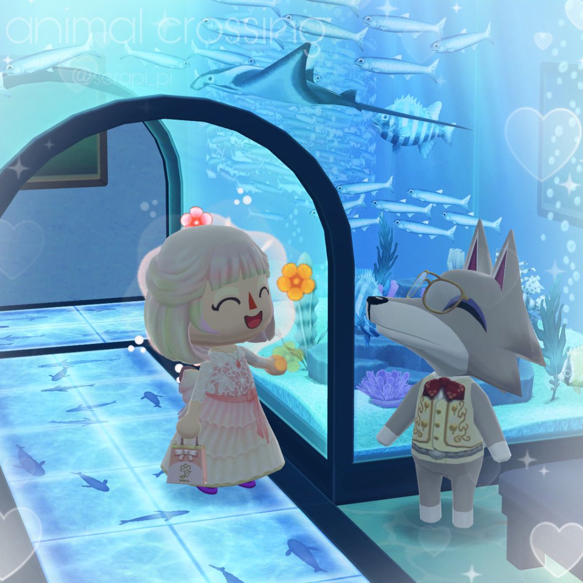 serapi_pi's tweet image. 「シベリアくん！この水槽トンネルすごいね！海の中にいるみたい！」

「楽しかったなら何よりだぜ。ですダス。」

_______

#ポケ森コンプリート #ポケ森レイアウト
#ポケ森ニンドリ #ポケ森写真部 
#ポケ森コンプ #ポケ森フレンド募集
#acpc #ACPCComplete