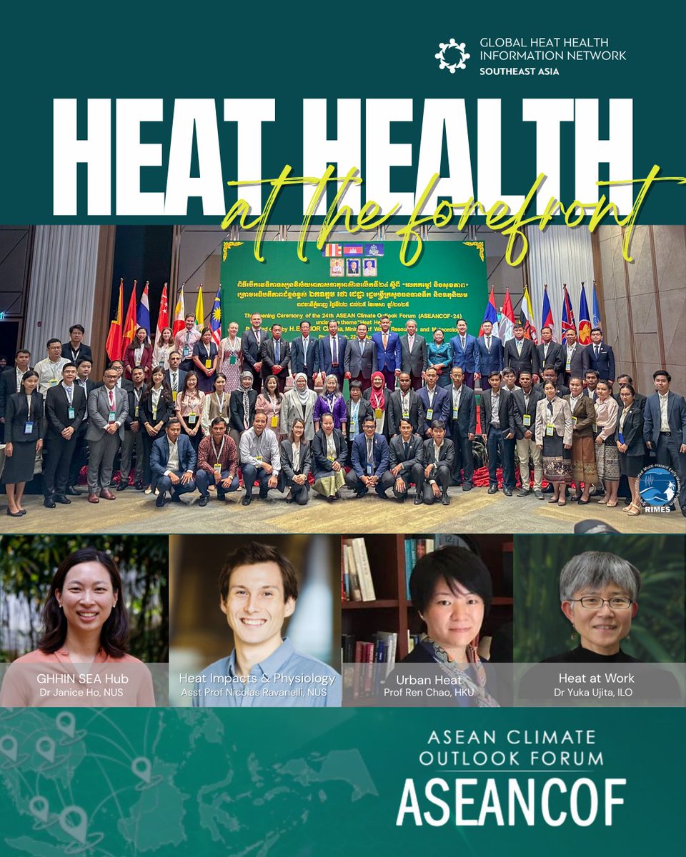 We are thrilled to have Heat Health as a key focus at the recent 24th ASEAN Climate Outlook Forum (ASEANCOF-24), with the GHHIN Southeast Asia Hub making significant contributions to this essential regional dialogue. 
Review the event here: community.wmo.int/en/meetings/24…
