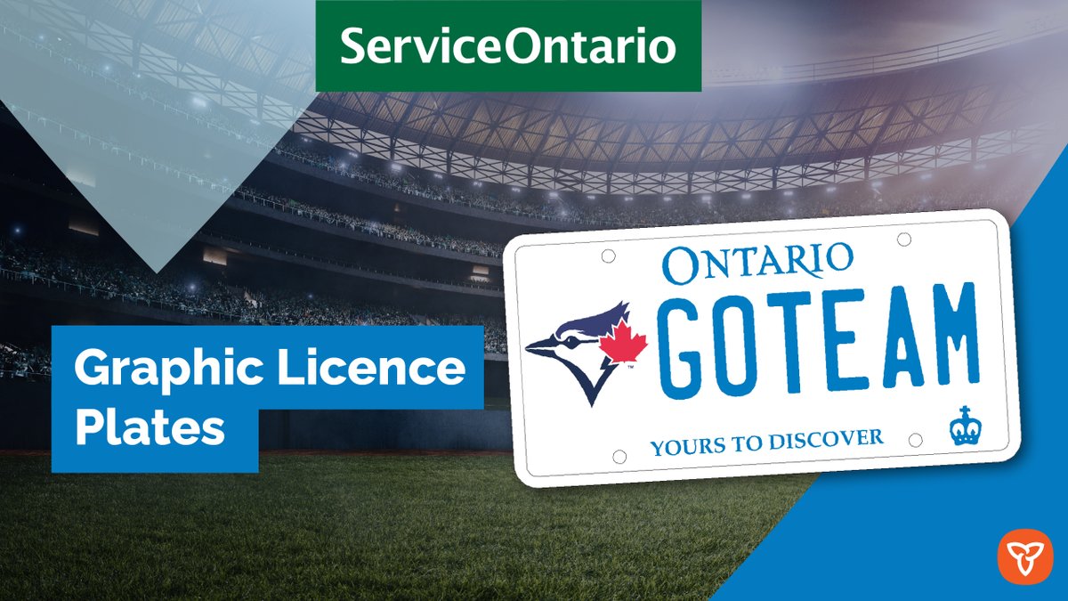 ServiceOntario (@serviceontario) on Twitter photo Are you a <a href="/BlueJays/">Toronto Blue Jays</a> fan #TOTHECORE?
Take your licence plate to the #nextlevel 😉
Show your support by getting a Toronto Blue Jays graphic plate.
Ontario.ca/GraphicPlates Are you a <a href="/BlueJays/">Toronto Blue Jays</a> fan #TOTHECORE?
Take your licence plate to the #nextlevel 😉
Show your support by getting a Toronto Blue Jays graphic plate.
Ontario.ca/GraphicPlates