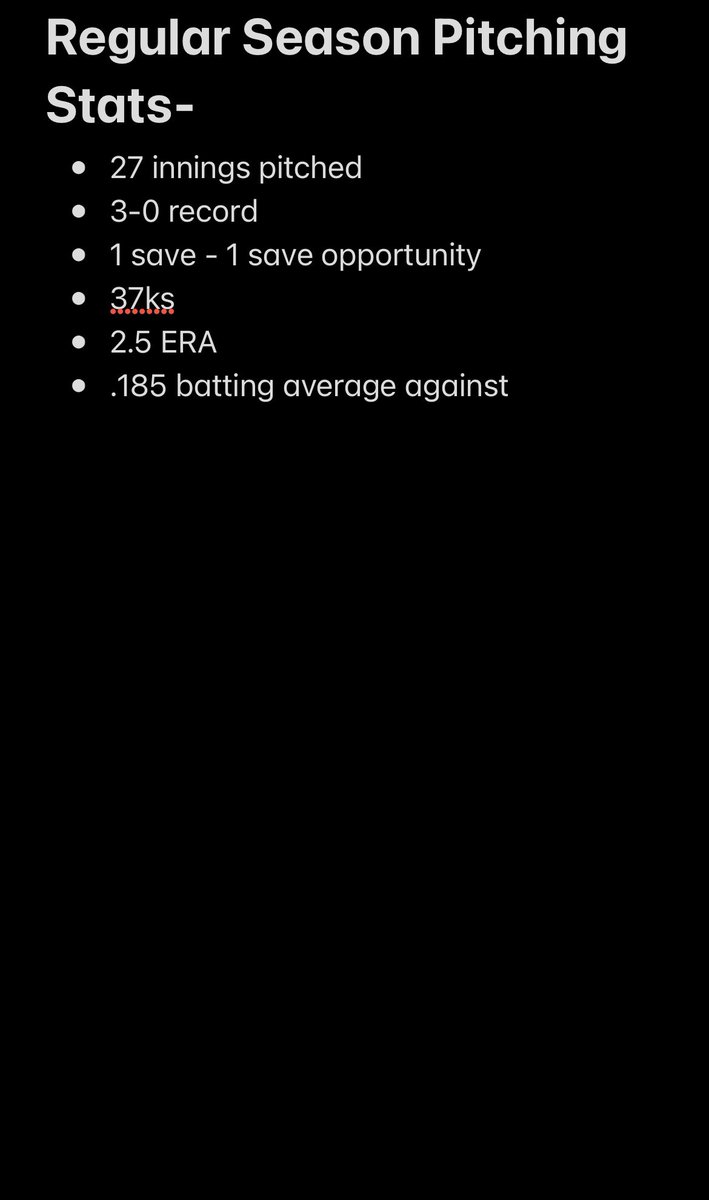 Regular Season pitching stats.#uncommitted #GlorytoGod