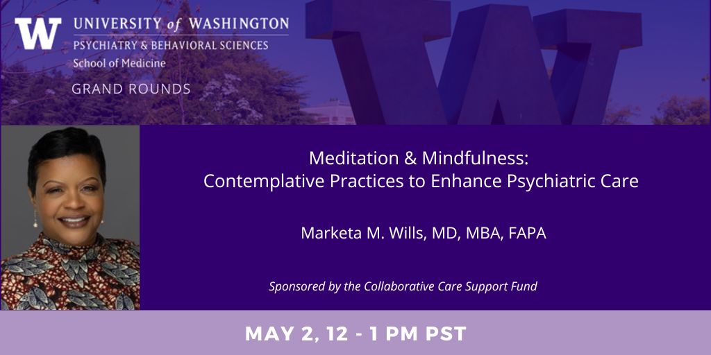UW Psychiatry (@uwpsychiatry) on Twitter photo 5/2 Grand Rounds. Dr. Marketa Wills <a href="/APApsychiatric/">American Psychiatric Association</a> will talk about common applications of mindfulness-based therapies, and the disorders they are used to treat. Free and open to the public. #MentalHealth
tinyurl.com/3t8bd89j 5/2 Grand Rounds. Dr. Marketa Wills <a href="/APApsychiatric/">American Psychiatric Association</a> will talk about common applications of mindfulness-based therapies, and the disorders they are used to treat. Free and open to the public. #MentalHealth
tinyurl.com/3t8bd89j