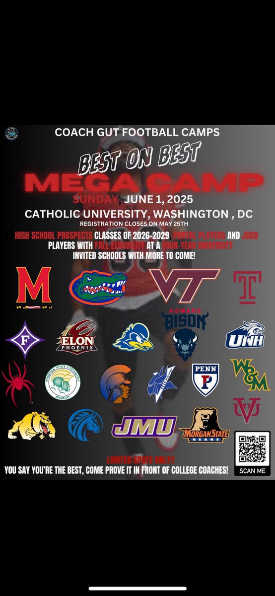 I will be attending Coach Gut’s Mega Camp on June 1st!!