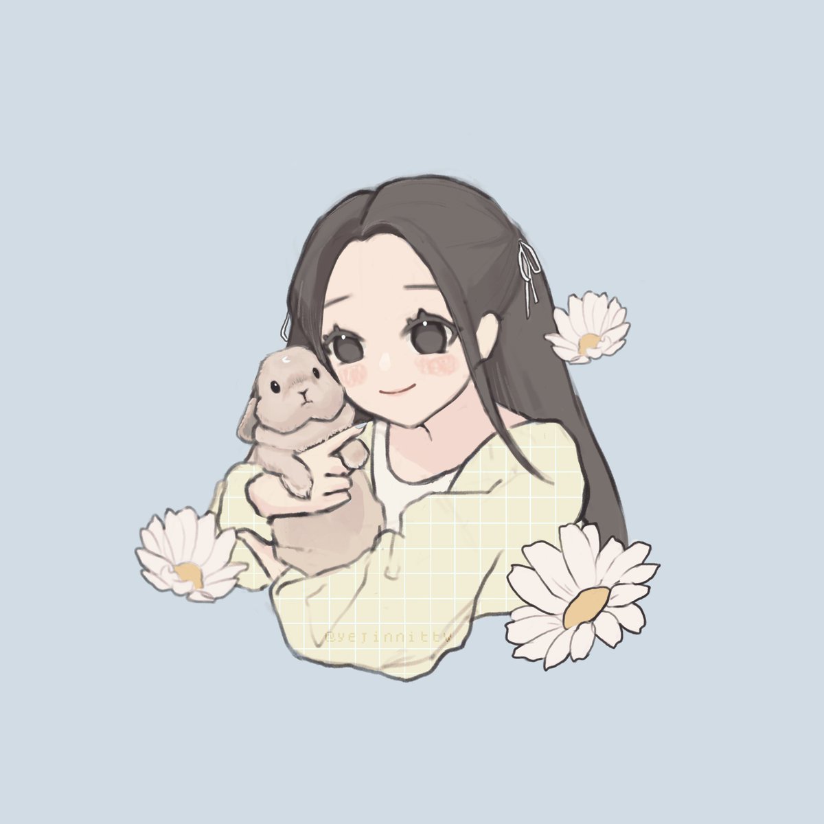 i drew another girl and a bunny (panko hehe) :&gt;
every time i draw somehow it turns into something bunny related