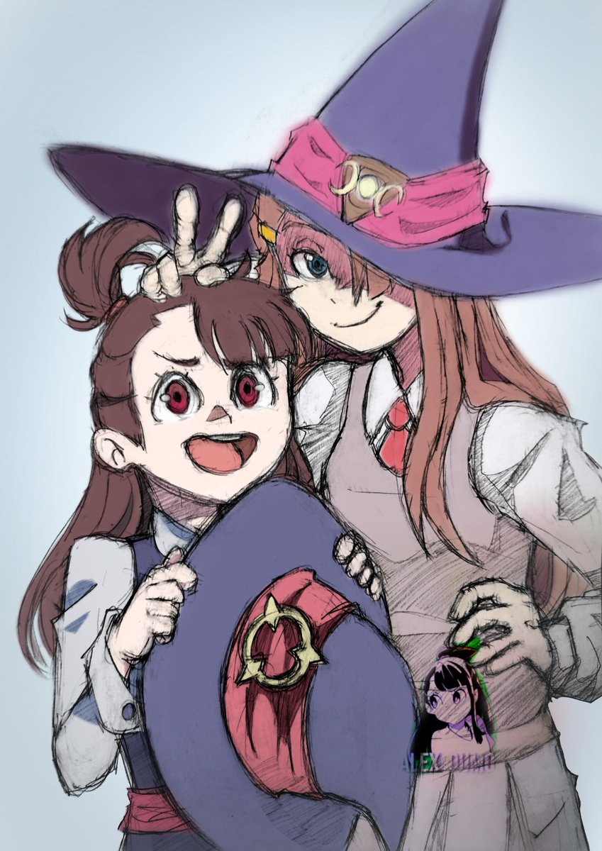 AlexDum_o's tweet image. So... Here's some Akko and Akko's previous design
#LWA_jp #alex_dum0