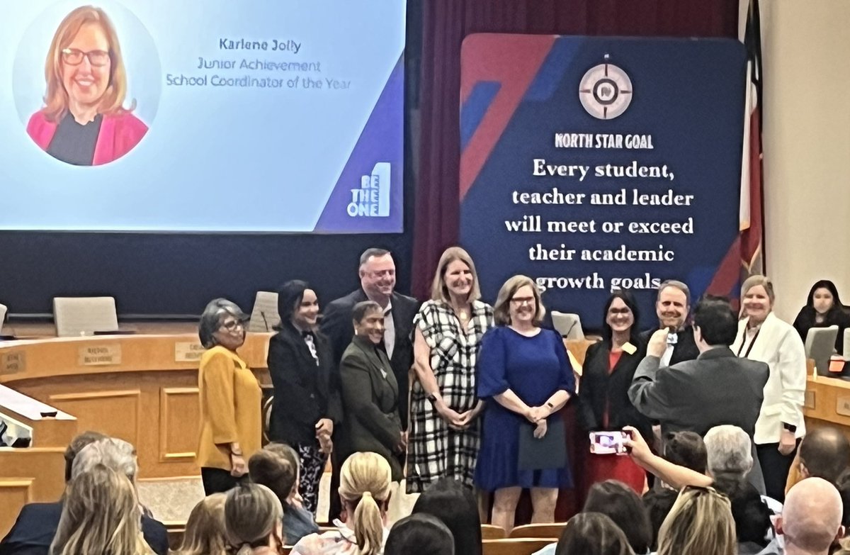 So proud of Karlene Jolly!  Very deserving of the Junior Achievement School Coordinator of the Year award! Thanks for your service to our RISD students!