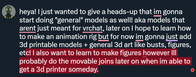 _DeerGraves_'s tweet photo. General 3d model comms coming soon?
yup!
still kinda learning so please be patient with me lol!
#3dmodel #3dmodelcommissions #3dart https://t.co/EQgqyexNEu