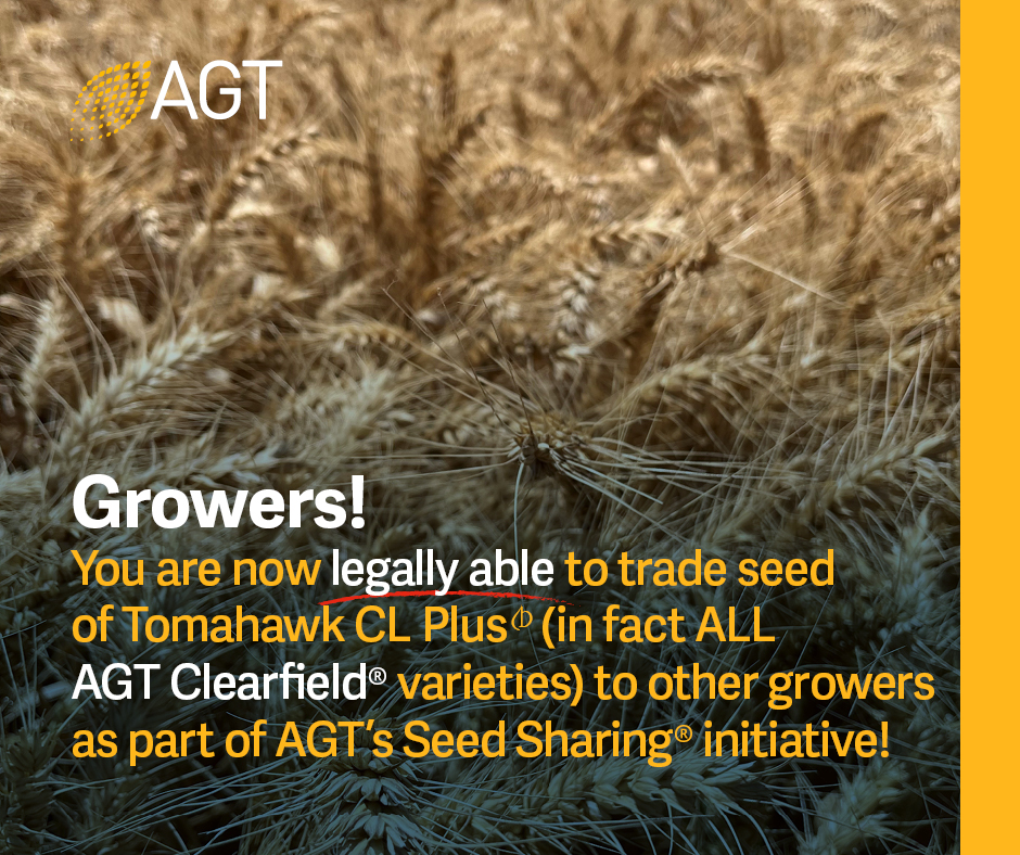 For more information on sharing AGT Clearfield varieties, click here: bit.ly/44bly4w
To access the AGT Grower Portal, click here: portal.agtbreeding.com.au

#seedsharing #Clearfield