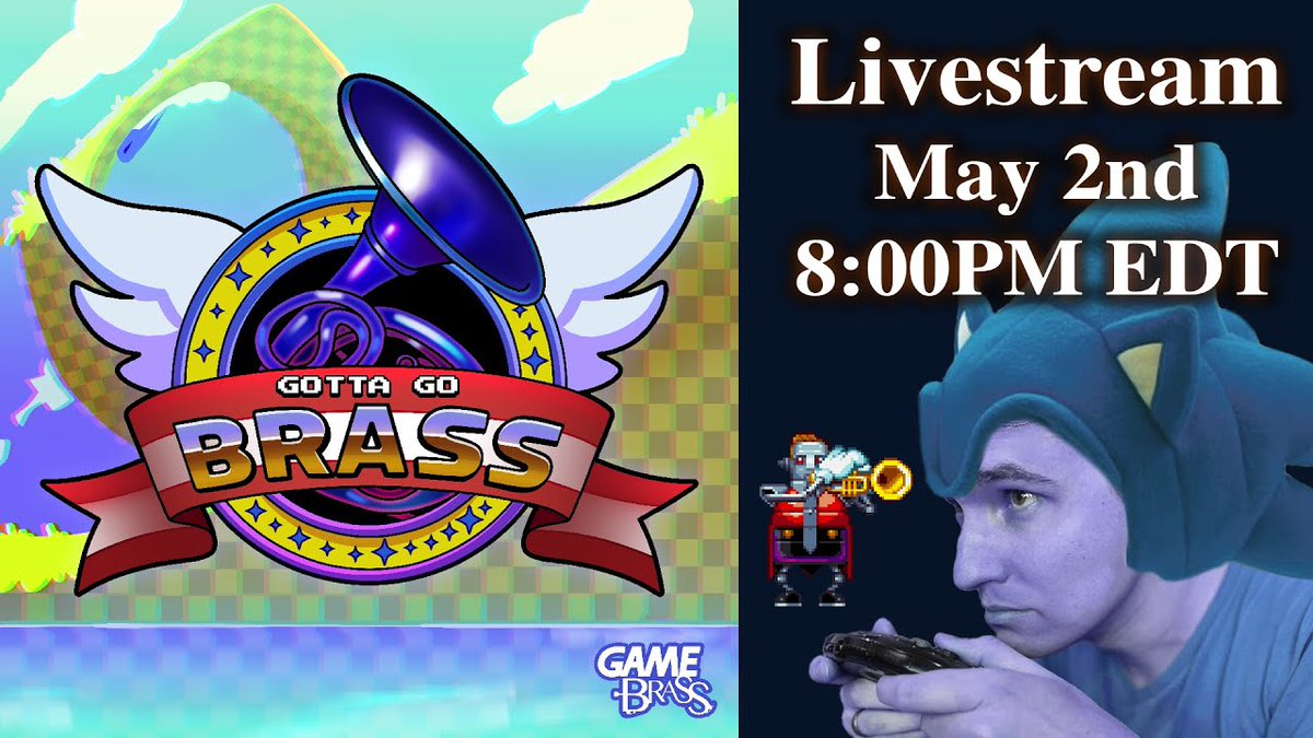 thegamebrass's tweet photo. Tomorrow is a big Game Brass day! 🎺

Our new album "Gotta Go Brass" releases on Bandcamp!

Also tomorrow, we are streaming Sonic 1 and 2 with our soundtrack replacement at 8pm EDT!

Sonic sez you gotta be there!! https://t.co/15uj5UIlpy