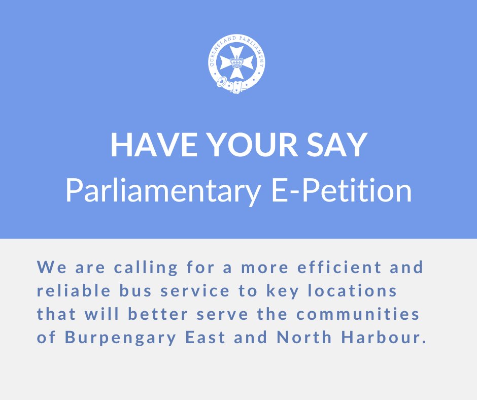 Have you signed my Parliamentary Petition?✍️

We need better bus routes in Bancroft so our growing communities can get to work, to local centres like North Lakes and Morayfield, and to get to Uni or TAFE. 

You have until 18 May to add your name. 👇
parliament.qld.gov.au/Work-of-the-As…