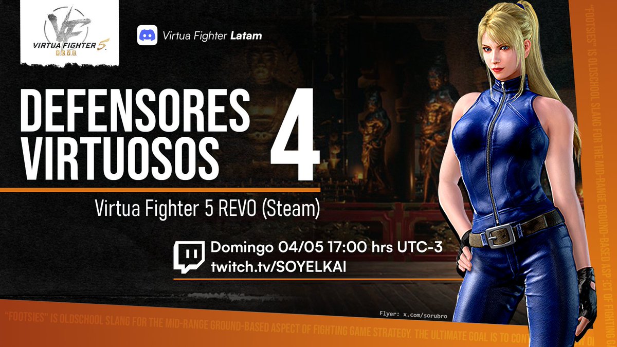 Volvemos con otro domingo cargado de Virtua Fighter en la comunidad de LATAM. Puede que haya sorpresas, como siempre 😉
🎮 Plataforma: PC    
🗓️Domingo 04/05 a las 5:00 pm (ARG)   
📝challonge.com/es/bmvl7py4
🗺️Países permitidos:  🇦🇷🇧🇷🇧🇴🇨🇴🇵🇾🇺🇾🇨🇱🇵🇪