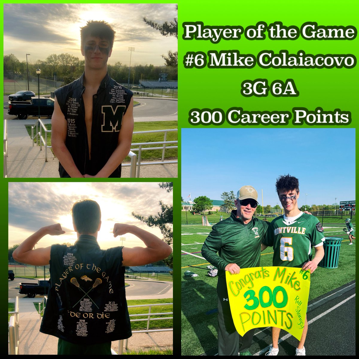 Mustangs Lacrosse (@stangslax) on Twitter photo 🐎With our victory over Columbia 10-8 #6 Mike Colaiacovo earns “The Vest” - 3G 6A - 300 Career Points- Let’s Go!!-Ride or Die ☠️🔥🥍 <a href="/MustangsMTHS/">MTHS Athletics</a> <a href="/bigstatesports/">Big State Sports</a> <a href="/MontvilleTAP/">Montville TAP</a> <a href="/dailyrecordspts/">Daily Record Sports</a> <a href="/MontvilleTwpSch/">MontvilleTwpSchools</a> <a href="/MTHSStampede/">THE STAMPEDE</a> <a href="/MTHSAthBoosters/">MontvilleAthleticBoosters</a> <a href="/MikeKinneyHS/">Mike Kinney</a> <a href="/MikeGurnis/">Mike Gurnis</a> 🐎With our victory over Columbia 10-8 #6 Mike Colaiacovo earns “The Vest” - 3G 6A - 300 Career Points- Let’s Go!!-Ride or Die ☠️🔥🥍 <a href="/MustangsMTHS/">MTHS Athletics</a> <a href="/bigstatesports/">Big State Sports</a> <a href="/MontvilleTAP/">Montville TAP</a> <a href="/dailyrecordspts/">Daily Record Sports</a> <a href="/MontvilleTwpSch/">MontvilleTwpSchools</a> <a href="/MTHSStampede/">THE STAMPEDE</a> <a href="/MTHSAthBoosters/">MontvilleAthleticBoosters</a> <a href="/MikeKinneyHS/">Mike Kinney</a> <a href="/MikeGurnis/">Mike Gurnis</a>