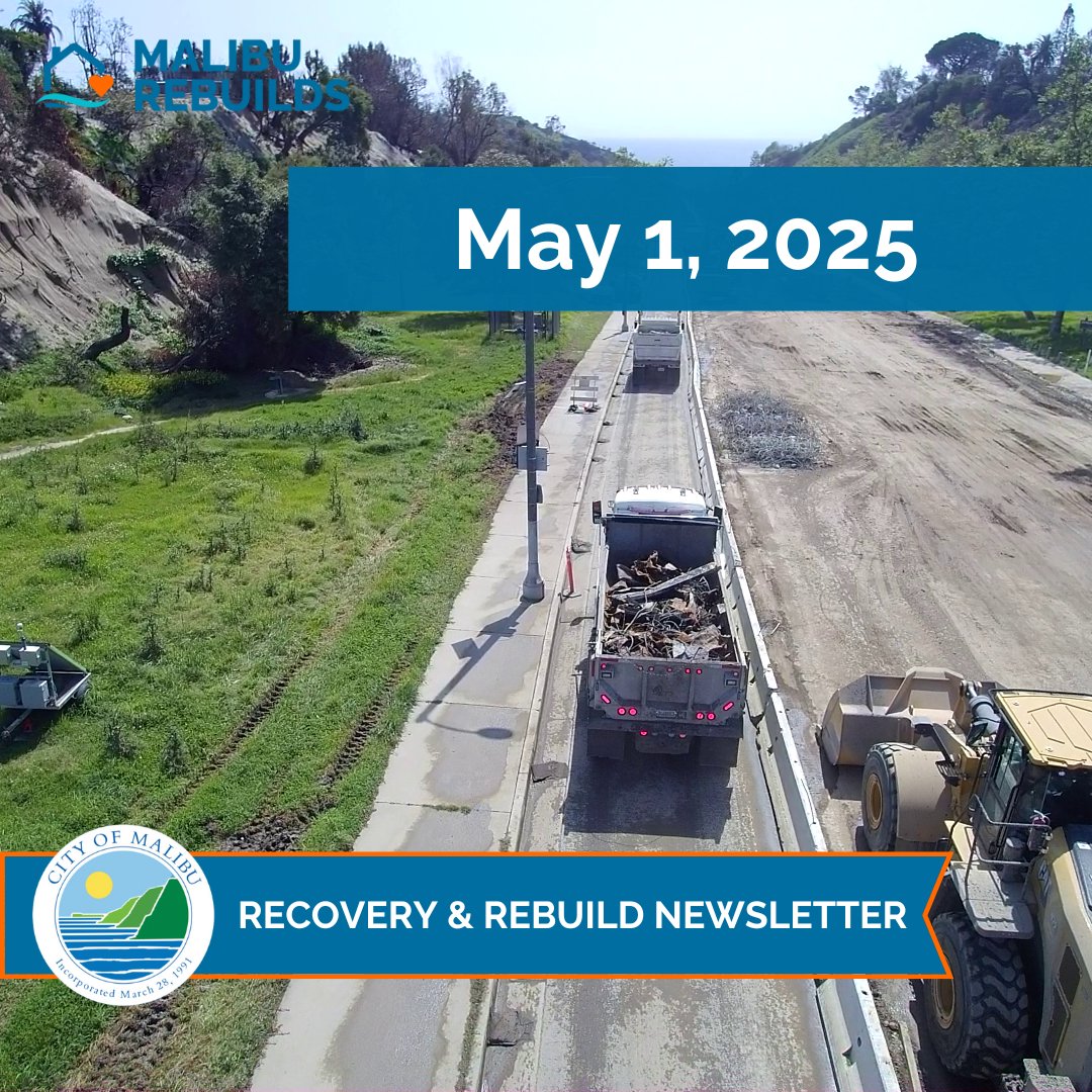 📝 Learn more about Malibu's recovery and rebuilding process!
 
Find information about acquiring building records, applying for the Small Business Micro Grant Stabilization Program and more in the latest issue.

Read the latest newsletter: conta.cc/3EIDSaM 
 
💙 Subscribe