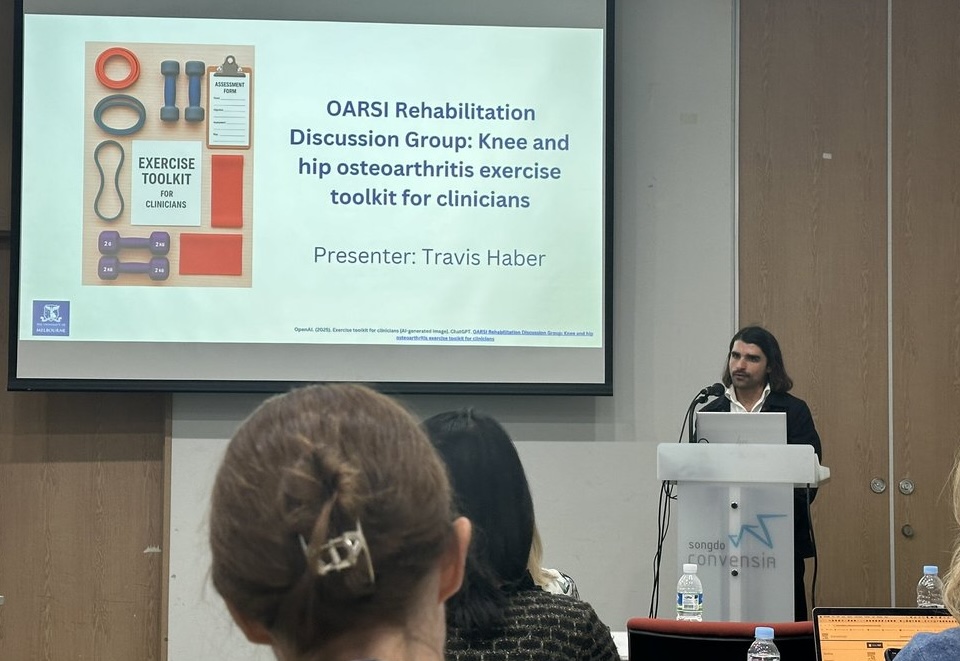CHESM (@chesm_unimelb) on Twitter photo CHESM researchers attended last week's <a href="/OARSInews/">OARSI</a> World Congress on #Osteoarthritis in Incheon, South Korea ✨
See presentation snaps from <a href="/KimBennell/">Kim Bennell</a>, <a href="/HinmanRana/">Prof Rana Hinman</a>, <a href="/NelliganRachel/">Rachel Nelligan</a> and <a href="/haber_travis/">Travis Haber</a> below 👏 CHESM researchers attended last week's <a href="/OARSInews/">OARSI</a> World Congress on #Osteoarthritis in Incheon, South Korea ✨
See presentation snaps from <a href="/KimBennell/">Kim Bennell</a>, <a href="/HinmanRana/">Prof Rana Hinman</a>, <a href="/NelliganRachel/">Rachel Nelligan</a> and <a href="/haber_travis/">Travis Haber</a> below 👏