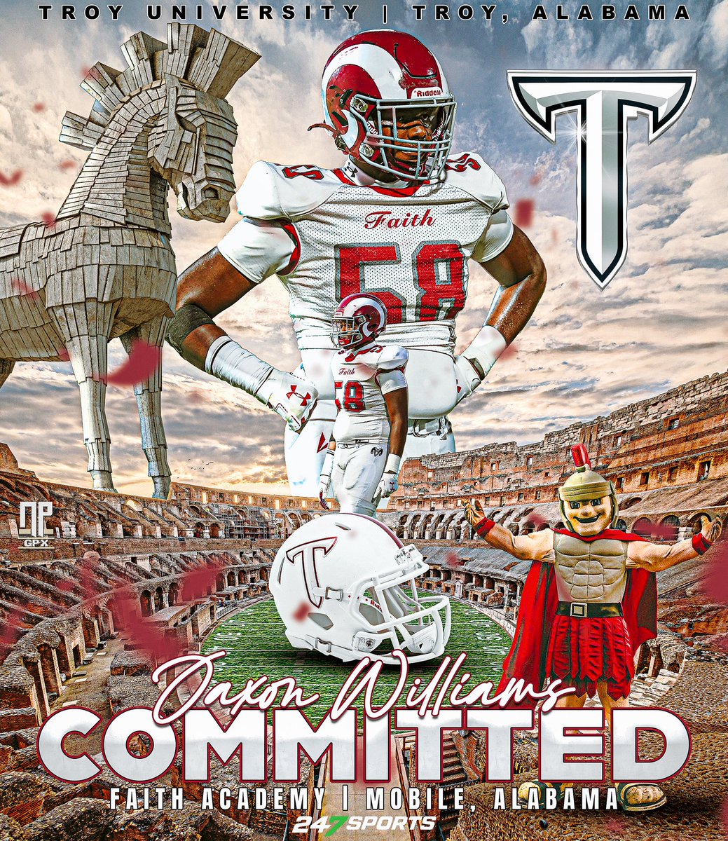 NPGPX Design (@nathanpurvis) on Twitter photo | REMEMBER THE NAME |
Jaxon Williams (<a href="/jaxon58williams/">Jaxon Williams</a>), the class of 2026 defensive lineman from Faith Academy (Mobile, AL), has committed to Troy University! #OneTROY ⚔️ | REMEMBER THE NAME |
Jaxon Williams (<a href="/jaxon58williams/">Jaxon Williams</a>), the class of 2026 defensive lineman from Faith Academy (Mobile, AL), has committed to Troy University! #OneTROY ⚔️