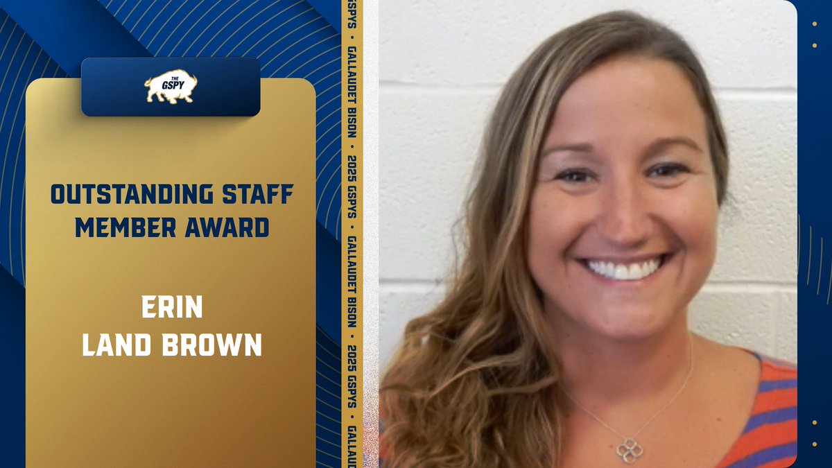 Gallaudet Bison (@gallaudetbison) on Twitter photo 2025 GSPYS: Outstanding Staff Member Award
Erin Brown
#GUBison | #GSPYs 2025 GSPYS: Outstanding Staff Member Award
Erin Brown
#GUBison | #GSPYs