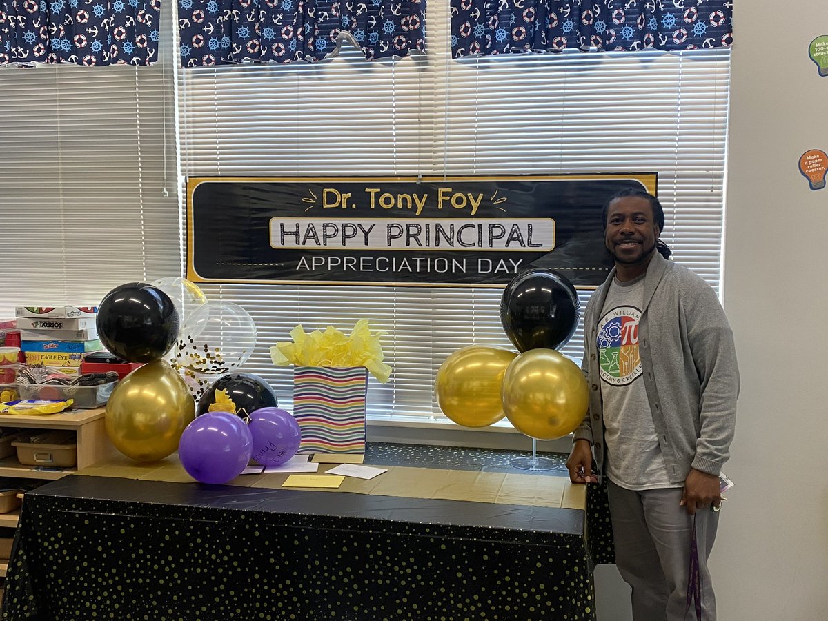 A.B. Williams Elementary School (@abwilliamselem1) on Twitter photo Happy Principal Appreciation Day, Dr. <a href="/TonyFoy4/">Tony Foy, Ed.D.</a>!! Your A.B. Williams fam loves you!! 💜💛💜💛 #PrincipalAppreciationDay Happy Principal Appreciation Day, Dr. <a href="/TonyFoy4/">Tony Foy, Ed.D.</a>!! Your A.B. Williams fam loves you!! 💜💛💜💛 #PrincipalAppreciationDay