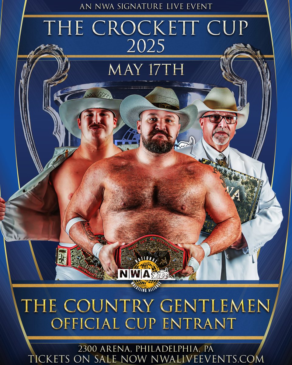 The Country Gentlemen are coming to claim the Crockett Cup - BY THE BOOK. AJ “The Brute” and KC “White Lightning” Cazana, backed by their father Joe’s indelible NWA legacy, aren’t just a team—they’re a wrestling dynasty. And the Cazanas are here to claim what’s rightfully theirs: