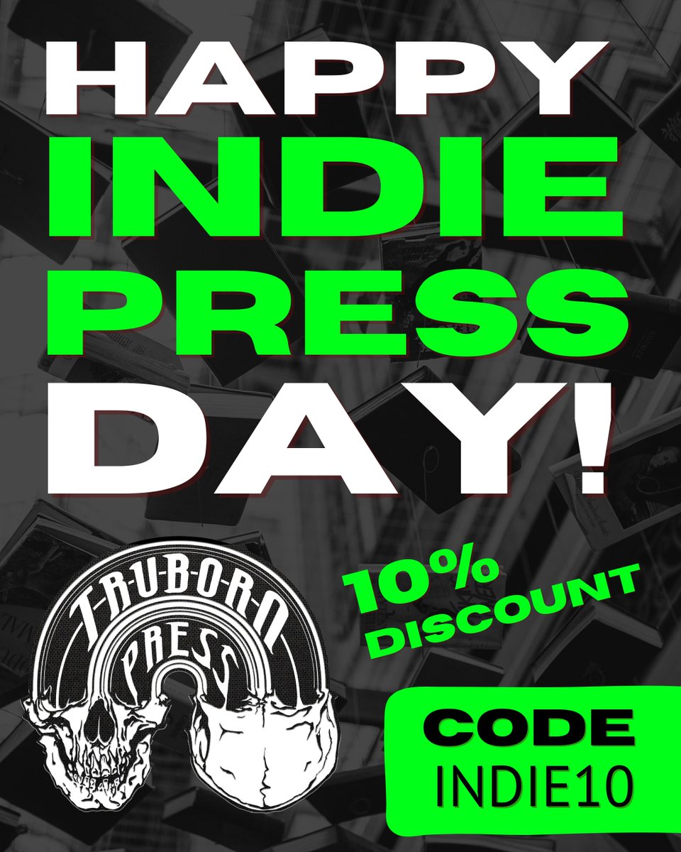 Happy Indie Press Day to my fellow publishers!

With it being a day of celebration and appreciation I wanted to share a 10% discount code for our bookshop online.

Tomorrow is mai drop off day so get your orders in before tomorrow!

trubornpress.com/shop/