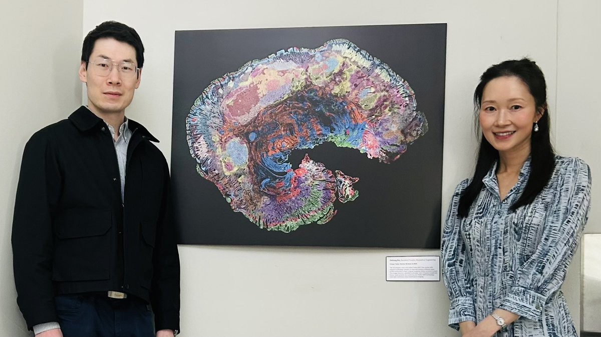 Zhiliang_Bai's tweet image. The molecular landscape revealed by our Patho-DBiT technology was selected for The Beauty of Science exhibition! Delighted to share this moment with my clinical advisor @MinaXu7, while @RongFan8 obviously missed it 🤣