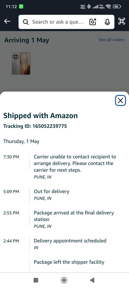 Almost after a year, <a href="/amazonIN/">Amazon India</a> is botching up another similar delivery.

<a href="/amazonIN/">Amazon India</a> <a href="/AmazonHelp/">Amazon Help</a> can u help locating my order please?

It's a pattern with your delivery personnel to say 'Unable to contact' when I am sitting at my home, receiving all other orders. Check quote.
