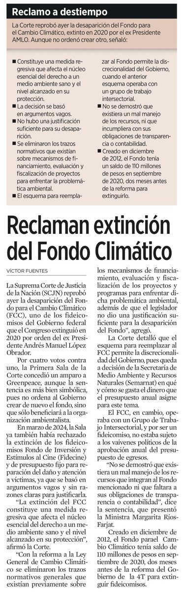 Ahora que hay una línea clara de reconstruir la política nacional de #CambioClimatico en el #PlanMéxico, en el Plan Nacional de Desarrollo y la #NDC 3.0 en proceso de elaboración, esperemos que el actual gobierno restituya el Fondo de Cambio Climático para implementar proyectos.