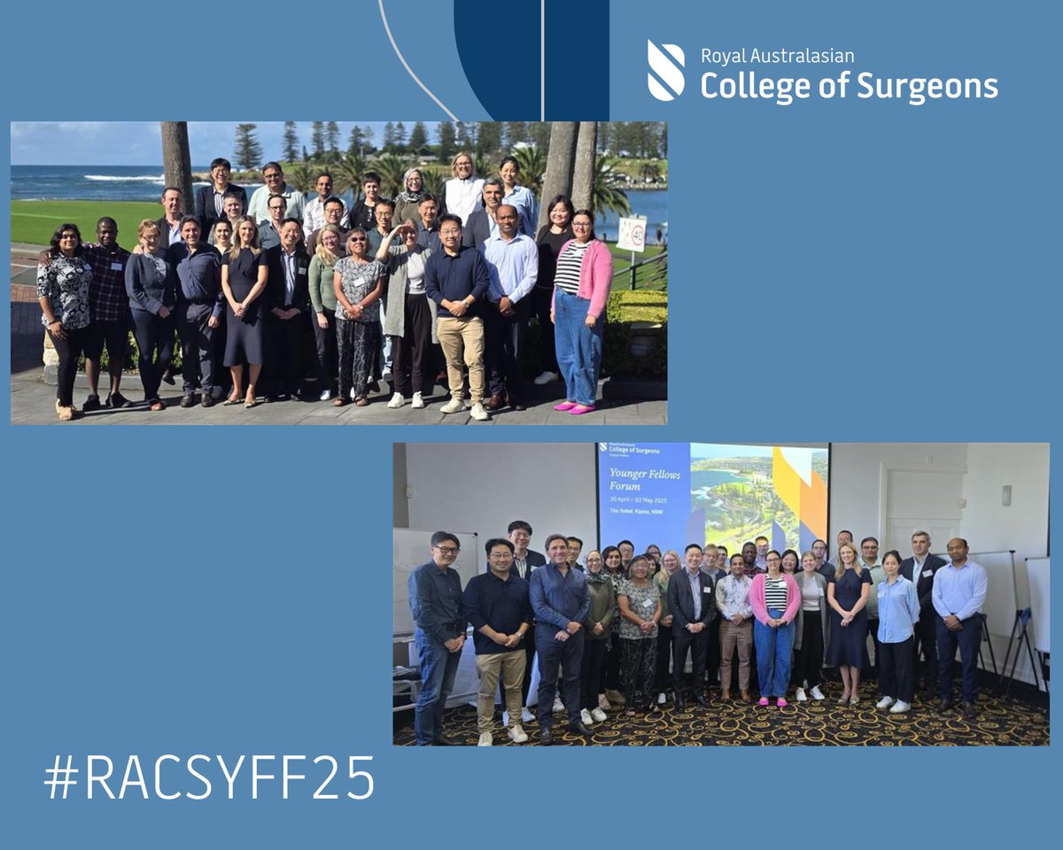 RACSurgeons's tweet image. That's a wrap for the RACS Younger Fellows Forum 2025! Held April 30-May 2 in Sydney, delegates workshopped key issues including career progression, wellbeing, employment challenges, rural/regional support, and technology/innovation. lnkd.in/gWJ_bUuA