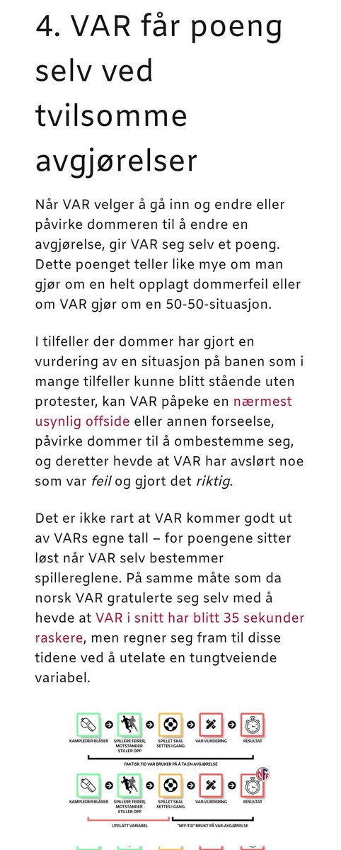 God morgen 😊

Vennlig påminner om at gårsdagens situasjon i <a href="/RBKfotball/">Rosenborg Ballklub</a> - <a href="/KristiansundBK/">Kristiansund BK</a> hos <a href="/nff_info/">NorgesFotballforbund</a> teller som at VAR har økt presisjonen. Kan vi nå 98% tro?

Dette advarte vi om for et halvt år siden. VAR gir seg selv poeng for å overstyre dommeren.