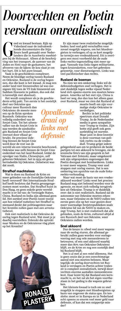 rkemp59's tweet image. Wijze woorden van Ronald Plasterk

De oorlog doorvechten tot Rusland is verslagen en Poetin achter tralies zit is compleet onrealistisch, terwijl doorvechten enorme aantallen mensenlevens kost 🎯