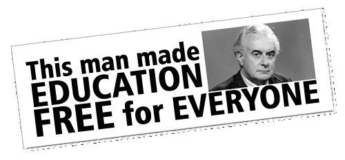 THE_Russell's tweet photo. Am I giving away my age by saying I benefited when Gough abolished Higher Education fees? I completed my double degree with honours without the worry of a burdensome debt and have been able to contribute meaningfully to Australian society as a result.
#auspol #ausvotes #LNPlast https://t.co/iZjT6fka8c
