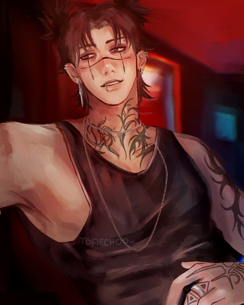 tofiechou's tweet image. Choso in a bar 🍸(drunk af🥴) #digitalart #choso @tofiechou on instagram
