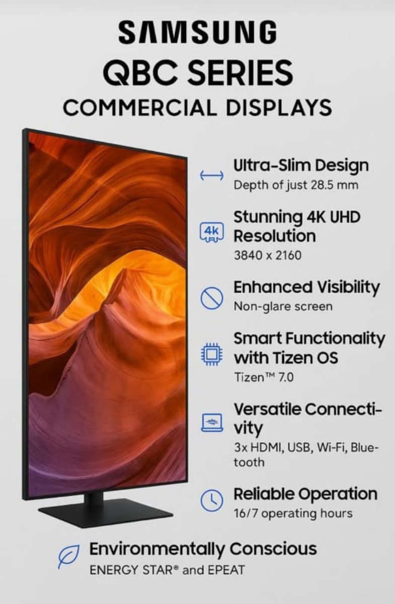 Activeav_Tech's tweet image. Ready Stock..

#Samsung #commercialdisplay #qbcseries #commercial #display