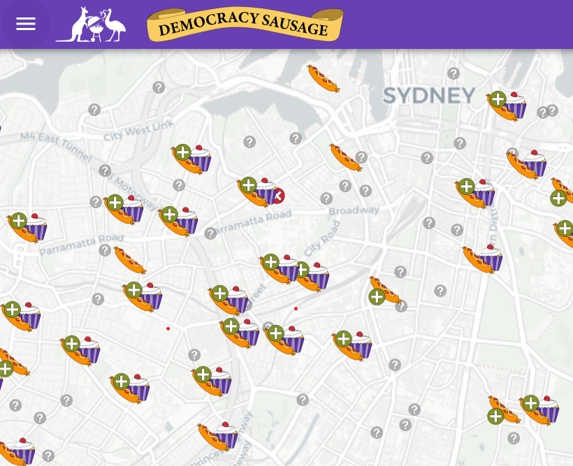 newtown_climate's tweet photo. Shout out to all the school communities putting on the democracy sausages tomorrow! Newtown, Newtown North, Camdenville, Darlington, Stanmore and Erskineville all showing up on the fabulous @DemSausage map! And remember Build a Ballot if you're still not sure who to vote for! https://t.co/zlVoBPdzIM