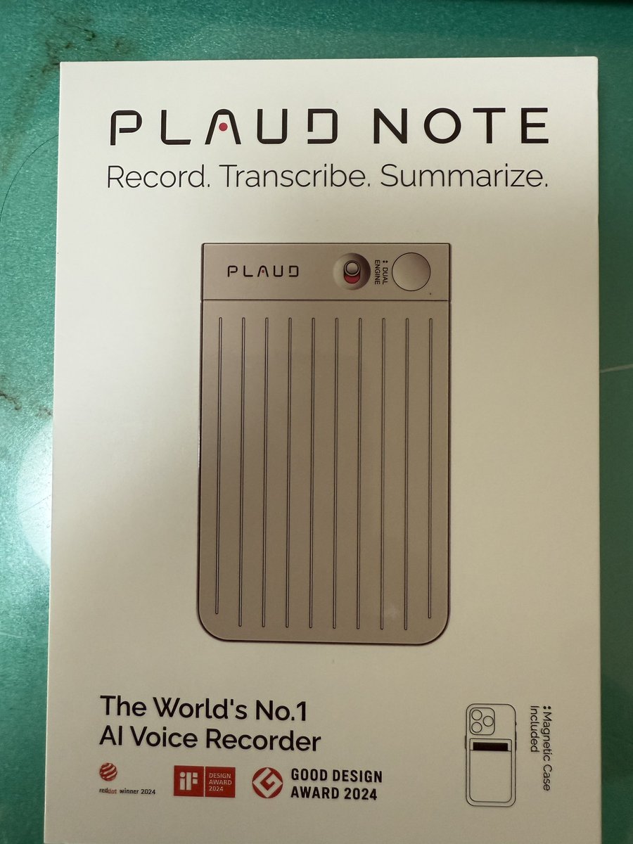 chairioikoguma's tweet image. 自腹ですが買いました。
仕事で使うので会社に請求したいけど
まぁドッキングステーションも欲しいし。
一応、相談してみるけどね。
 #AIボイスレコーダー  #PlaudNote