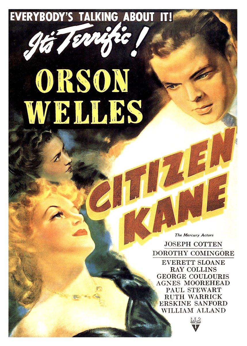 FilmNewsNos's tweet photo. 🎬MOVIE HISTORY: 84 years ago today, May 1, 1941, the movie ‘Citizen Kane’ held its premiere!

#OrsonWelles #JosephCotten #DorothyComingore #AgnesMoorehead #RuthWarrick #RayCollins #ErskineSanford #EverettSloane #WilliamAlland #PaulStewart #GeorgeCoulouris #FortunioBonanova https://t.co/5XoTsw9i8a