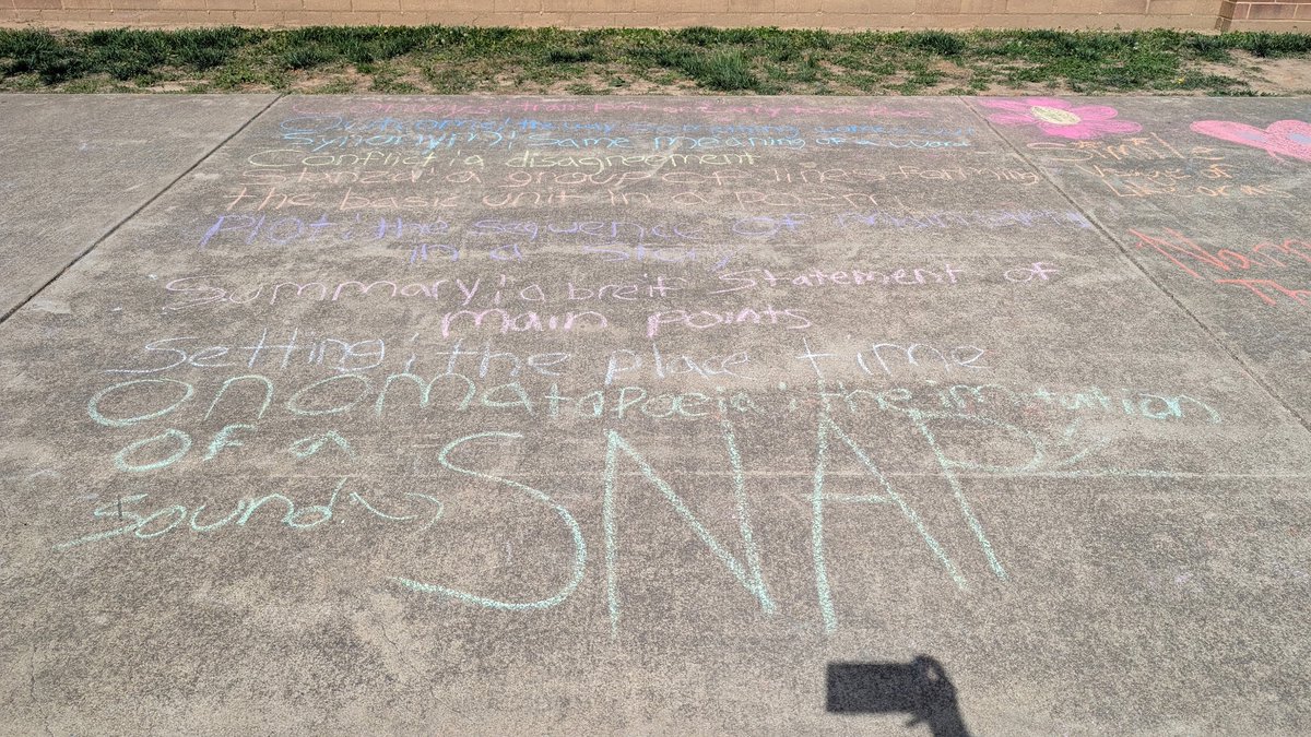Chalk drawings by Mr. Urban’s English class.  #UnityUnleashed #packpride #weareheim #ElevateStafford