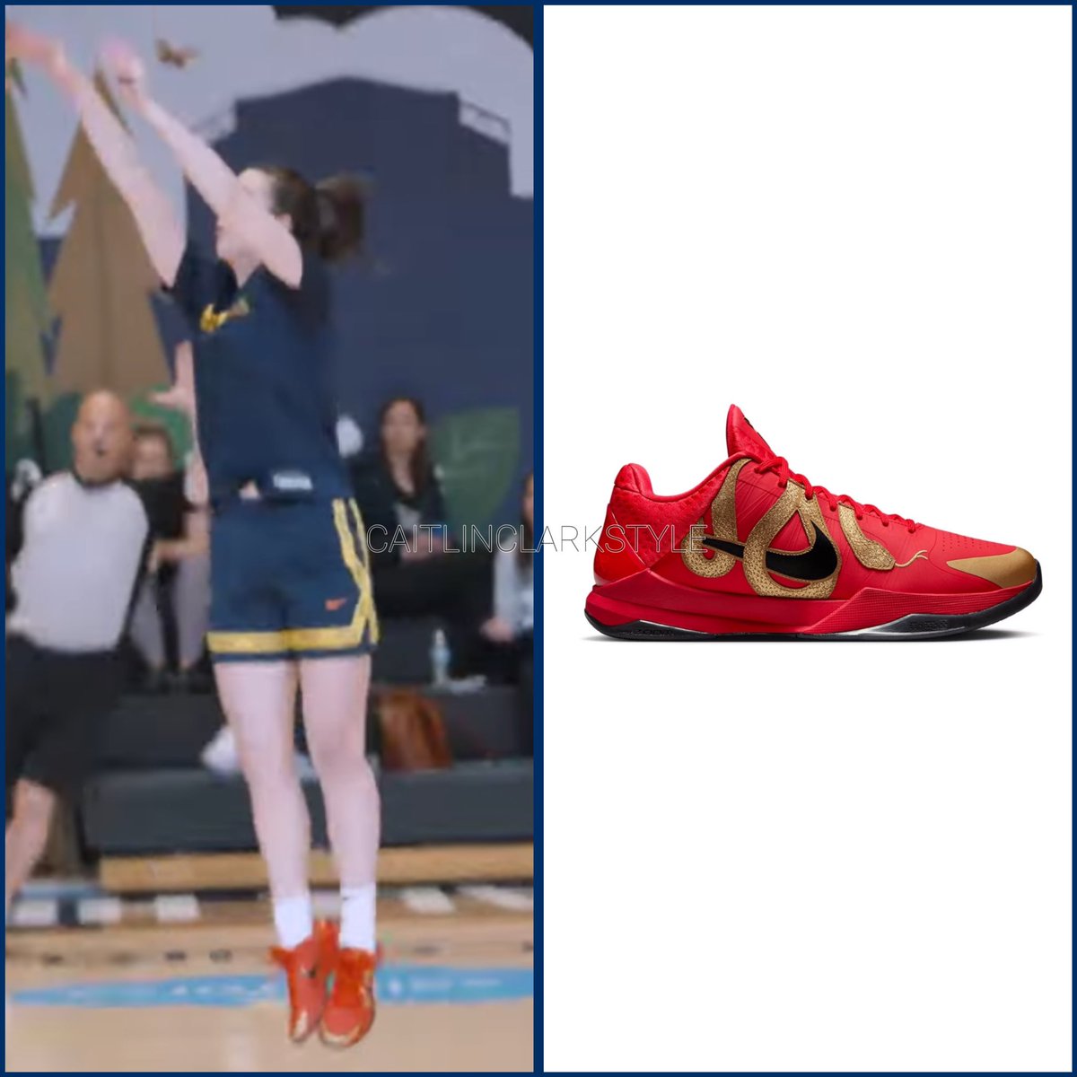 caitlinclarksty's tweet photo. May 1, 2025: @CaitlinClark22 at Fever Training Camp Day 5 | Indianapolis, Indiana | wearing @Nike Kobe 5 Protro Year of The Mamba. Shop: resale starts at $208 https://t.co/hTA5P9MKzr #StockXPartner
Each day of training camp has brought a different pair of Kobes ❤️🔥 https://t.co/WjlqpRXYPk