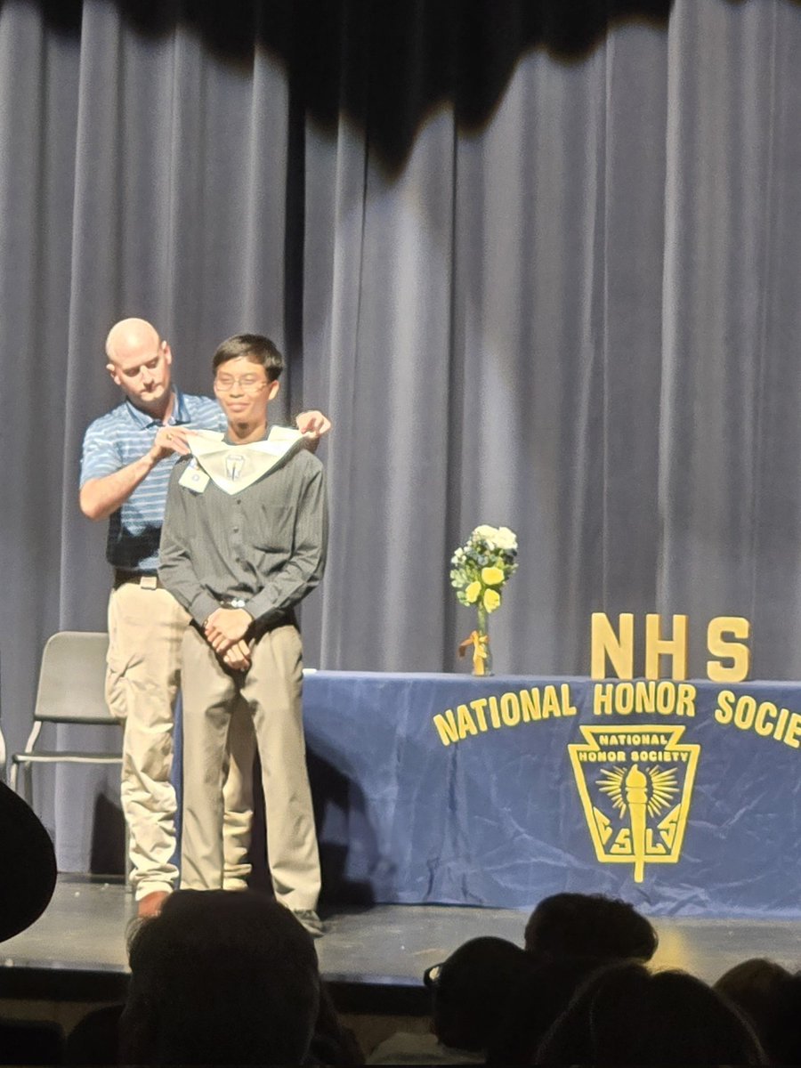 Congrats to my boy, Trip, on his NHS induction tonight! Mr. Lee was invited to stole his senior, Long. Congrats and gig 'em, Long! #NHS #Wallerpride #futureaggies #proudmom #proudteacher