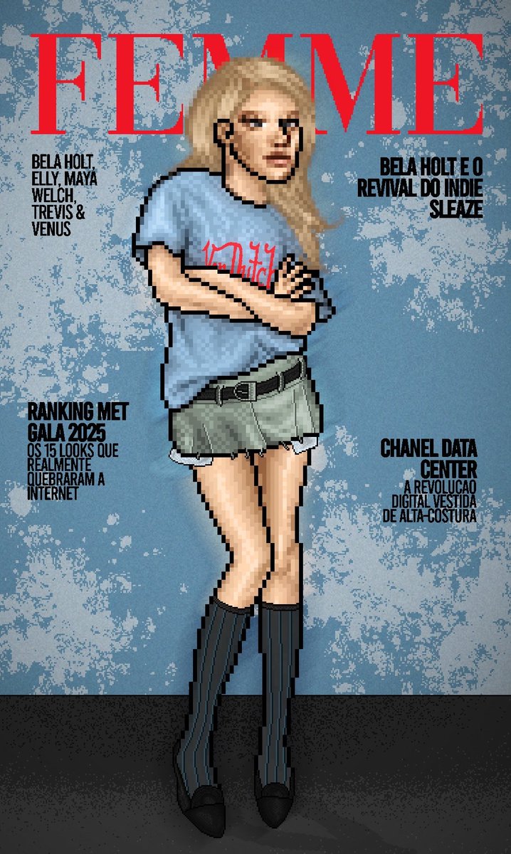 Na nova edição da FEMME, Bela Holt mergulha em sua fase mais autêntica, onde o indie sleaze e a vulnerabilidade se encontram para criar uma sonoridade única.

CHANEL DATA CENTER
RANKING MET GALA
Bela Holt e o Revival do Indie Sleaze
BELA HOLT, ELLY, MAYA WELCH, TREVIS &amp; VENUS