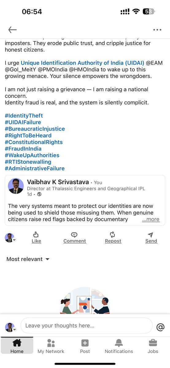 Vaib_Sriv27's tweet image. #IdentityTheft
#UIDAIFailure
#BureaucraticInjustice
#RightToBeHeard
#ConstitutionalRights
#FraudInIndia
#WakeUpAuthorities
#RTIStonewalling
#AdministrativeFailure

@ceo_uidai @ECISVEEP @CIDCO_Ltd @IGR_Maharashtra @EAM @GoI_MeitY @PMOIndia @HMOIndia